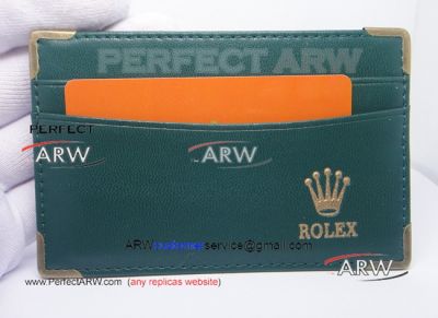 Perfect Replica AAA Gold Icon Rolex Gold Metal Green Wallet For Sale